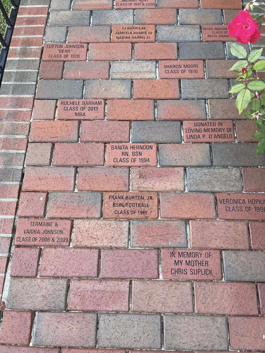 ApostleFrank's tweet image. Incredible day at Delaware State University today! Stopped by the Alumni House this morning... &amp;amp; guess what FAM? Several of the Alumni Bricks are Down and In Place! I found my Brick on the Ramp and took photos of several of my Hornet Family and Friends! #DemBurtons @DelStateUniv