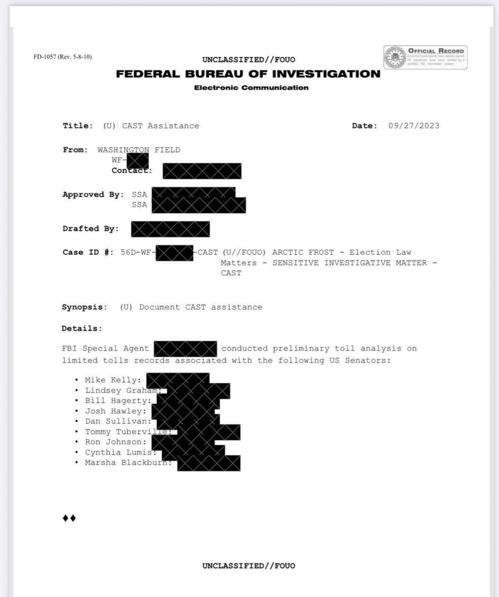 🚨Newly-released FBI document shows Jack Smith and Biden’s FBI spied on Republicans. 

Jack Smith also had President Trump’s home raided and charged him under the Espionage Act.