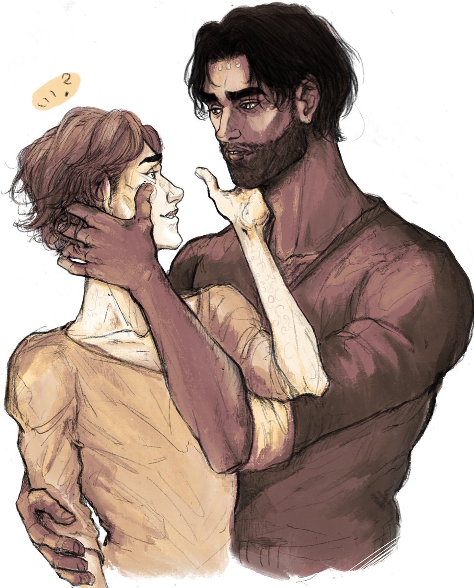 cuntstitution's tweet photo. it was supposed to be much happier doodle but it turned into those angsty post canon-ish “i cant believe youre here with me” kinda… thing… #jayvik https://t.co/VwX9eY0FsF
