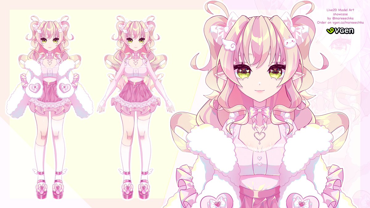 [ ↻+♡ very appreciated ]

Live2D Model Art commissions open on VGen! 🌱

- Full/half body model art. Rig ready
- 3 free expressions
- Monetized content rights included
- From $350 with discount!

2 slots open for late October. I don't do rigging.
#VgenComm #Live2D #Vtuber