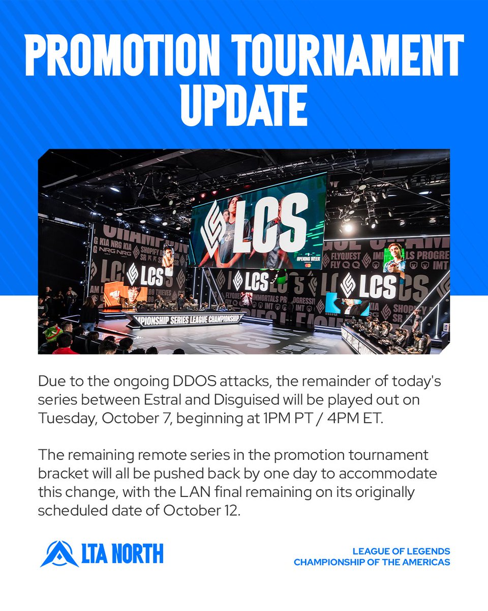 Update on the Promotion Tournament schedule: