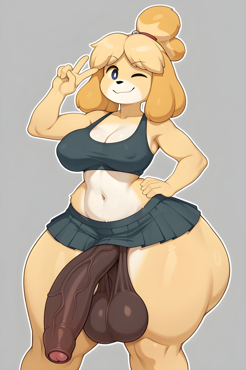 IsabelleAI123's tweet photo. Her short skirts can't hide her "secret" 🤫 https://t.co/FS4cLzw7QD