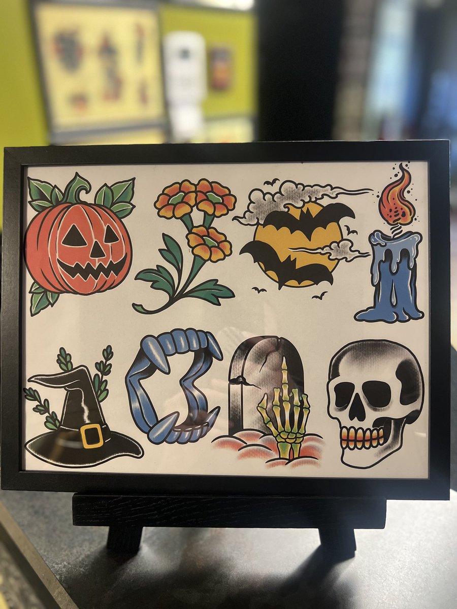 October is here, enjoy these Halloween inspired flash designs. Available all month for $150 each. If you’re unsure or feeling spontaneous you can let the Get What You Get gum ball machine decide for $100! 

Walk-ins and appointments always welcome. Call today! #tattoo #tattooart