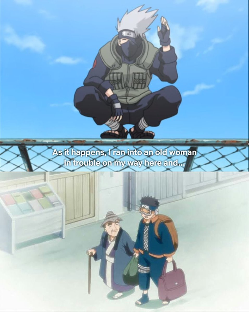 Kakashi always being late to honor
Obito 🥹