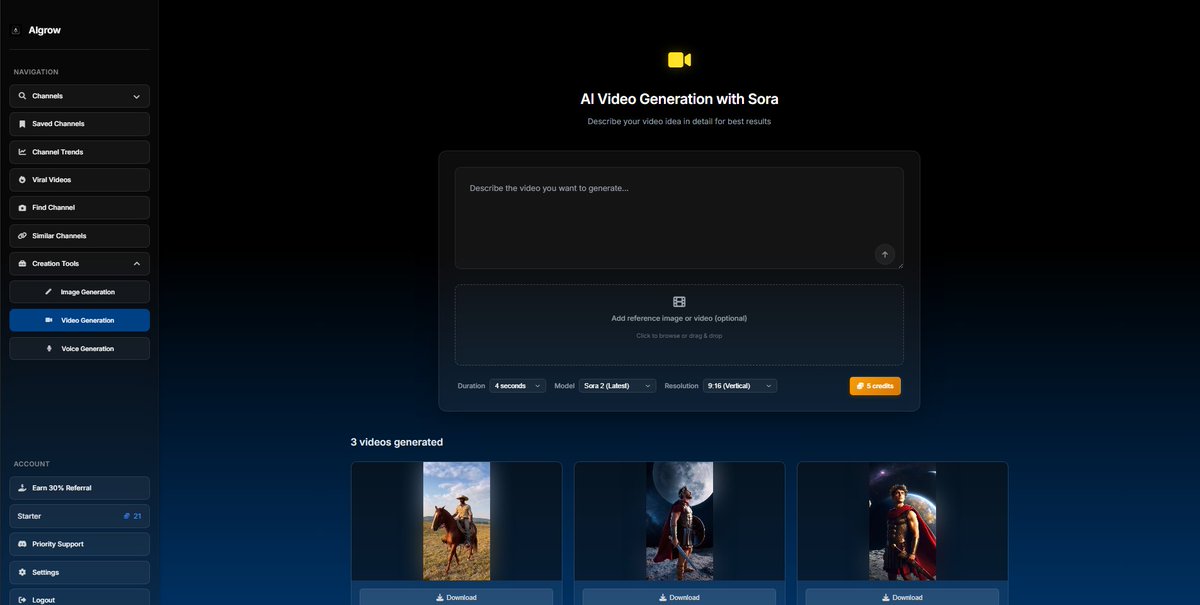 samgrows's tweet image. sora 2 is now available in Algrow

enjoy :)