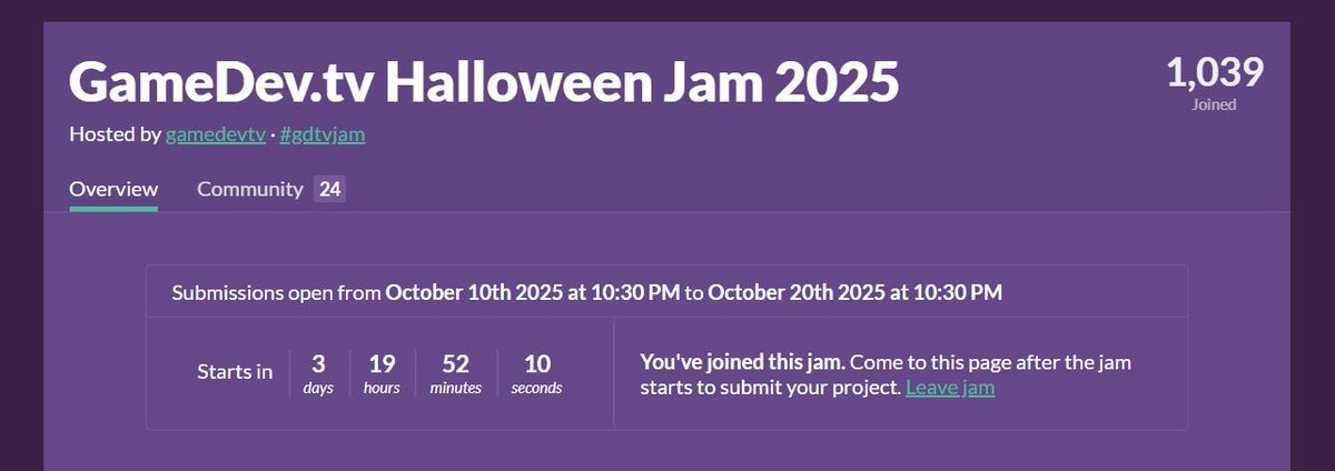 Jambuckett's tweet image. Very VERY excited for this jam
I taught myself everything I know through their courses
I have a lot of respect for these guys
#gamejam #gamedevtv #gamedev #indiegamedev