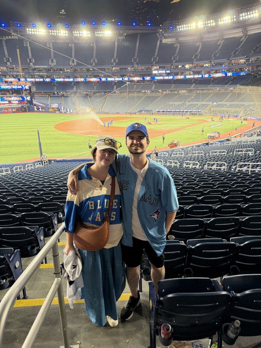 our first date was at a jays game in sept 2021, and now here we are over 4 years later at games 1 &amp; 2 of the ALDS 🥰