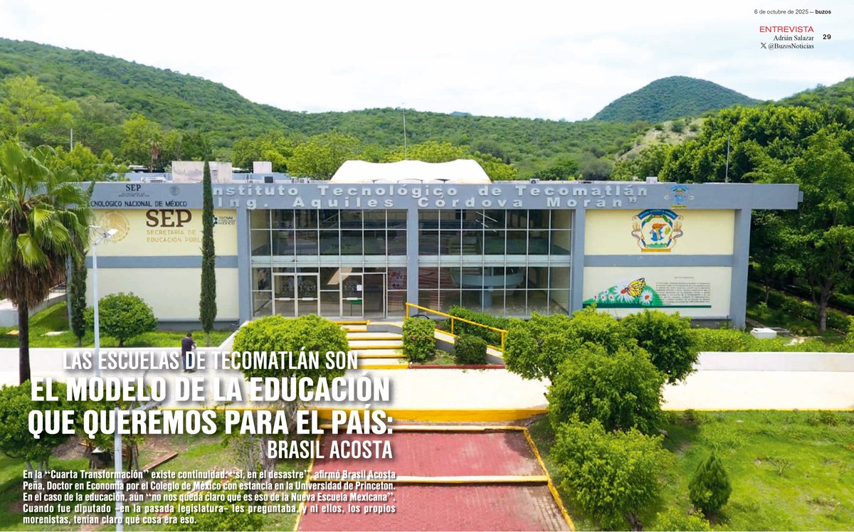 🔴#buzos | Las escuelas de Tecomatlán son el modelo de la educación que queremos para el país: <a href="/DrBrasilAcosta/">Brasil Acosta Peña</a> 🏫🔥

El proyecto educativo impulsado por <a href="/AntorchaOficial/">Movimiento Antorchista Nacional</a> es un modelo que busca aplicar en todo el país para beneficio de la sociedad.

Lee más: