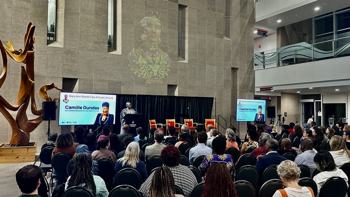 ProfAllan's tweet image. So proud of @JSchool_CU colleagues Trish Audette-Longo and Nana aba Duncan for pulling together tonight&apos;s inaugural Mary Ann Shadd Cary lecture with Camille Dundas, editor-in-chief of ByBlacks.com. Carleton journalism&apos;s first major keynote named for a woman. Incredible