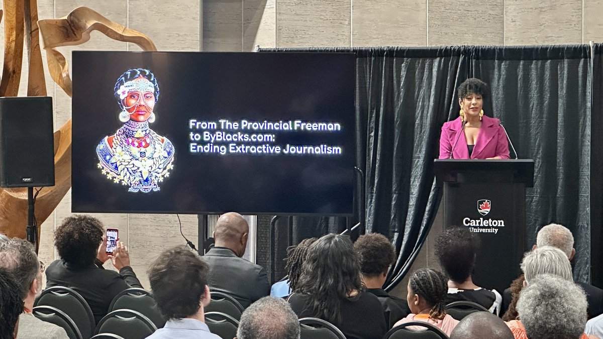 ProfAllan's tweet image. So proud of @JSchool_CU colleagues Trish Audette-Longo and Nana aba Duncan for pulling together tonight&apos;s inaugural Mary Ann Shadd Cary lecture with Camille Dundas, editor-in-chief of ByBlacks.com. Carleton journalism&apos;s first major keynote named for a woman. Incredible
