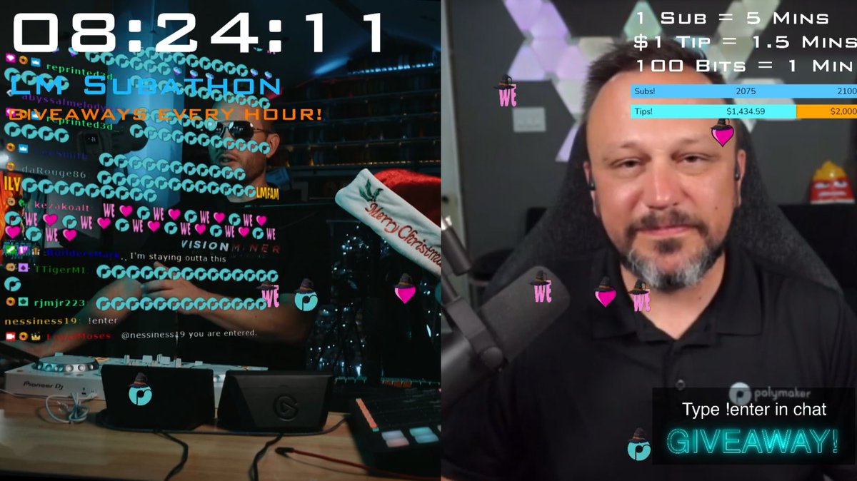 Come to the <a href="/loyalmoses/">LM</a> channel on Twitch. <a href="/Polymaker_3D/">Polymaker</a> is sponsoring a giveaway for a new P1S Combo w/ a $100 gift card for filament. Awesome support for the subathon.