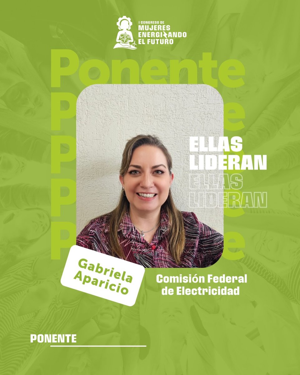 Anunciamos la participación de la Mtra.Gabriela Aparicio,encargada de la Unidad de Control de Gestión y del Área de Monitoreo y  Planificación de la Generación en la CFE,quien impartirá la conferencia “La importancia de la generación de <a href="/CFEmx/">CFEmx</a>  en la confiabilidad del SEN” 📷