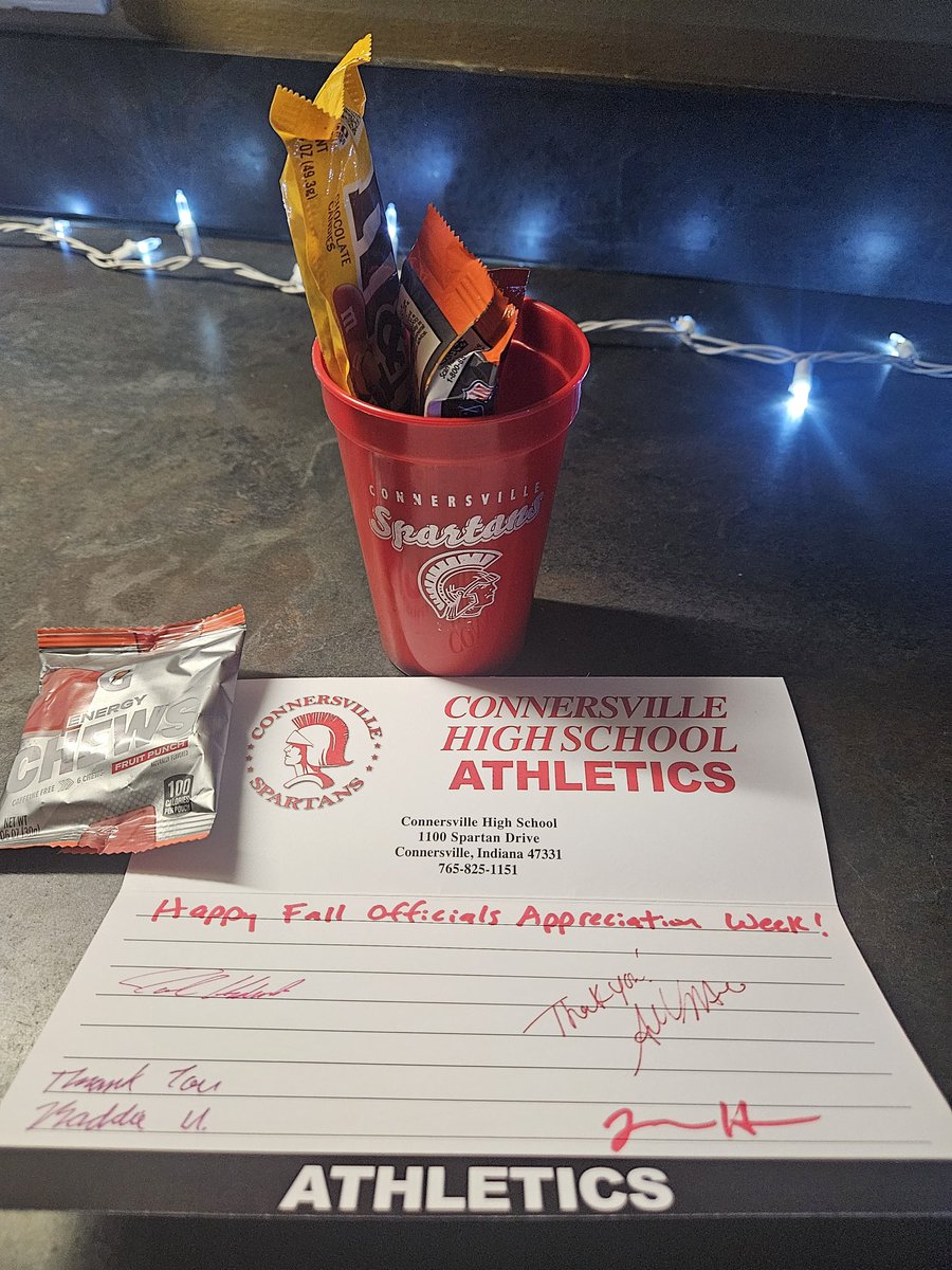 Thank you Andrea Van Meter and <a href="/cvillespartans/">Connersville Spartans</a> for recognizing football officials tonight during Officials Appreciation Week! <a href="/IHSAA1/">IHSAA</a> <a href="/Colts/">Indianapolis Colts</a>