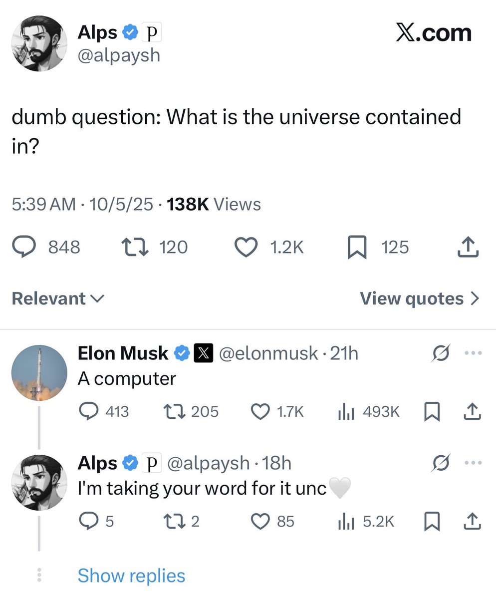 How funny that Elon’s comment gets more views than the original post