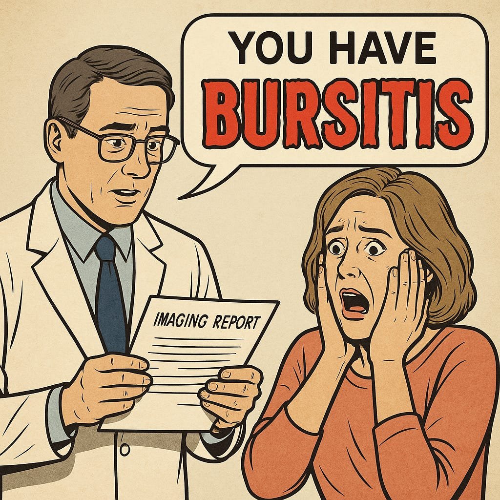 NickIlic_Physio's tweet photo. 🩵 New Patient Playbook blog:
 “I’ve Got The Bursa! … Now What?”

Your ultrasound says "bursitis"?

Here’s why that might not mean what you think — and what to actually do next 👇

🔗 https://t.co/xcCSpD5S5E

#Physiotherapy #ShoulderPain #Bursitis #MSK https://t.co/bqYa2OpRFr
