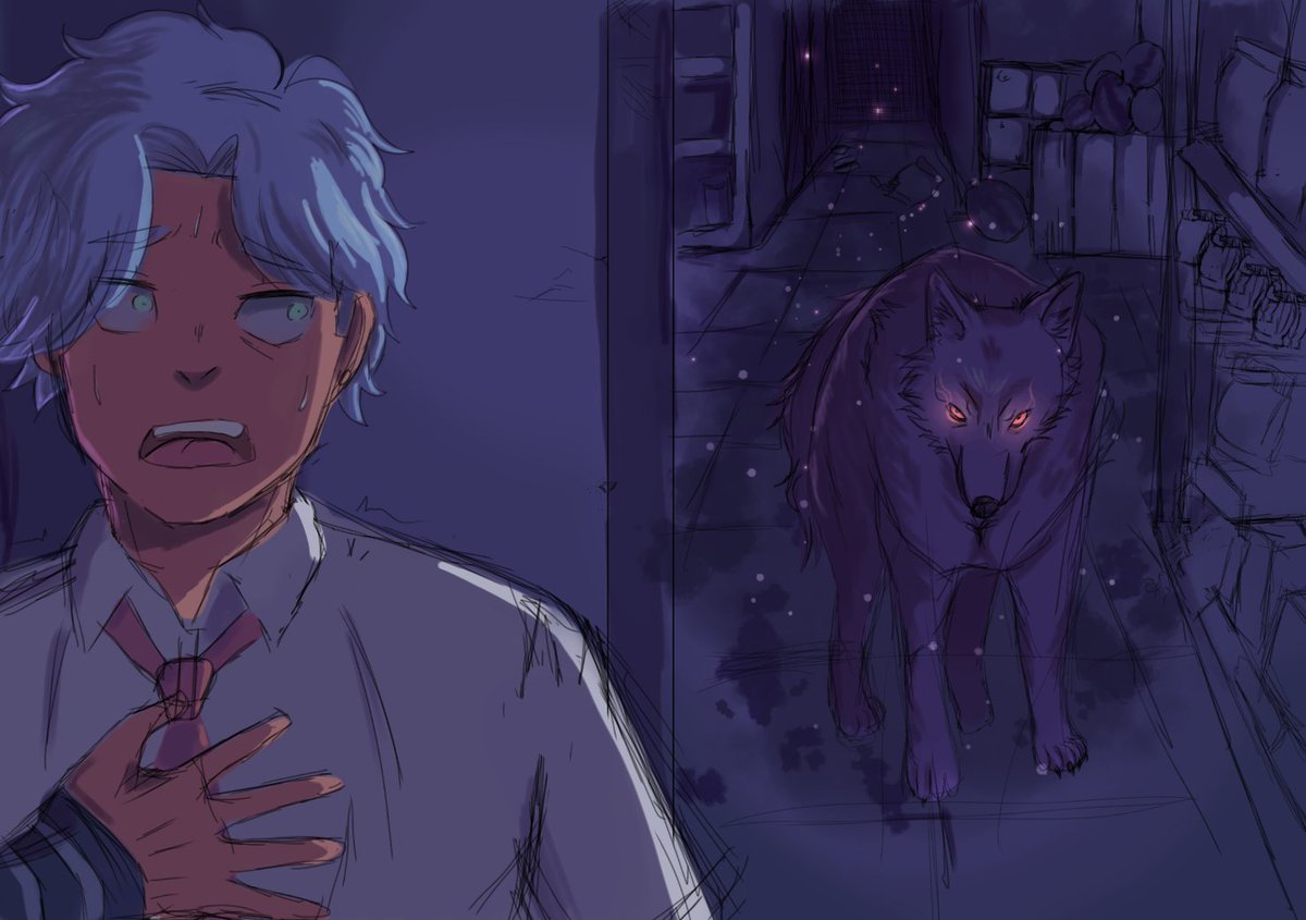 Gold07623359276's tweet image. Dia ¿3? Oscuridad  #fhs #lobos #fnafhstober2025 #fanart #Bonnie