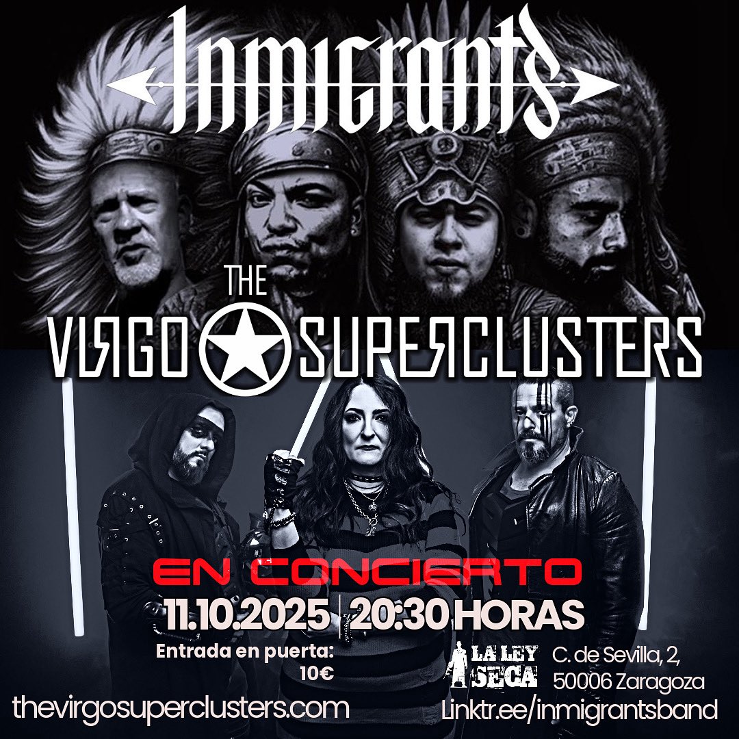 TVSuperclusters's tweet image. ¡Zaragoza nos espera! 🔥🔥🔥🔥

Lugar @laleyseca 
Día Sábado 11 de Octubre
Apertura de puertas 20:30 horas
Precio 10€ en puerta.

@inmigrantsband y @TVSuperclusters