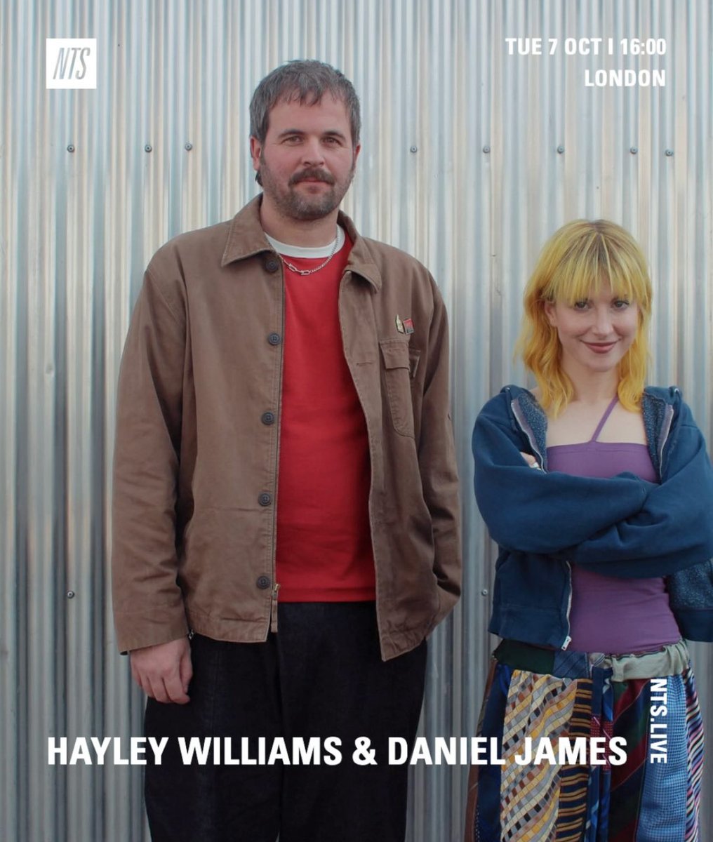 Pcharts's tweet image. Hayley Williams &amp;amp; Daniel James are set to appear on NTS Radio live from London this Tuesday, Oct 7.