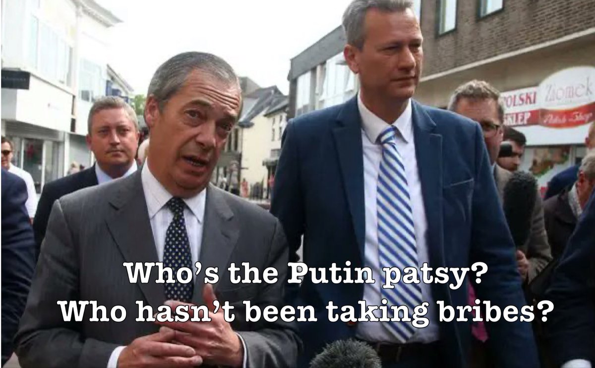 ProjWeToldYouSo's tweet image. #Reform do not do details like they do not do honesty and they do not do transparency.

They do apparently take bribes to support Russian efforts to undermine the United Kingdom and other European states though.

Trust only as far as you can shit.
#NathanGill