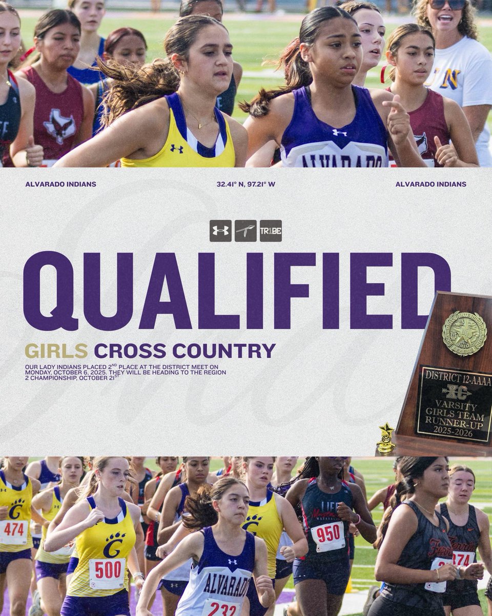 Congratulations to our Lady Indians Cross Country team for qualifying for the Regional Championship! 

#AlvaradoExellence #TR1BE