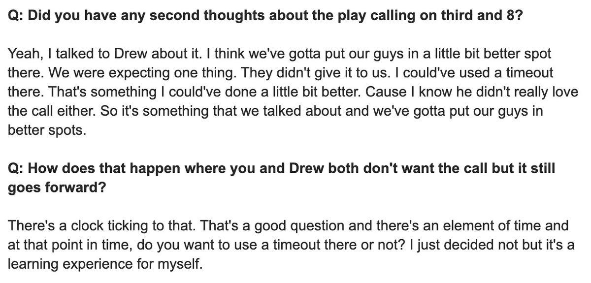 theo_mackie's tweet image. Full exchange between Gannon and reporters on the decision to run on third and 8:
