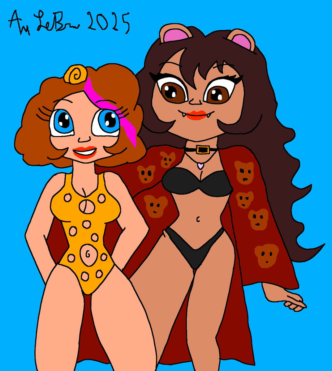 This is a way overdue birthday drawing for both <a href="/TheUrsamaru/">🐻Ursamaru🐻</a> &amp; <a href="/dj_jolaza/">💜💛 DJ_Drawsome 💛💜 | Back to the Art Stuff 🖌️</a>. I drew both Jolie &amp; Ursako in their swimwear, plus due to my vacation I was going on. I hope you 2 had a fantastic birthday. 🎂🎁🎈🎊🎉🥳

Ursako- <a href="/TheUrsamaru/">🐻Ursamaru🐻</a> 
Jolie- <a href="/dj_jolaza/">💜💛 DJ_Drawsome 💛💜 | Back to the Art Stuff 🖌️</a>