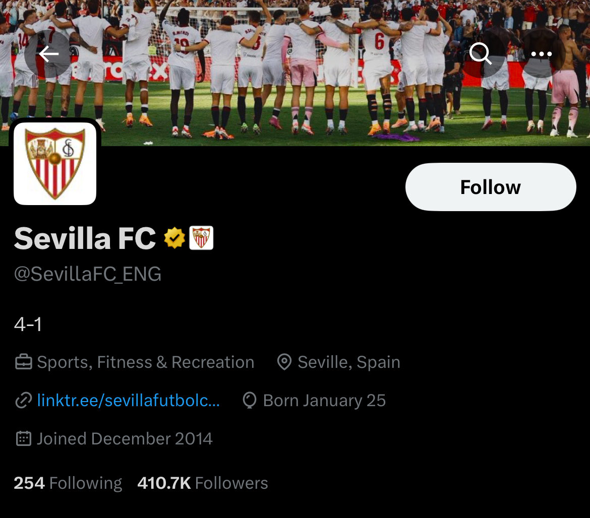 <a href="/SevillaFC_ENG/">Sevilla FC</a> Interesting lol 😂 
Seems beating Sevilla ain’t 4 every 1