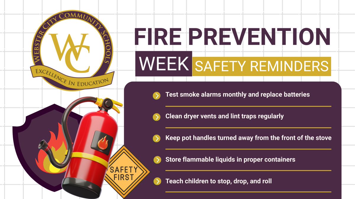 ¡Es la Semana de la Prevención de Incendios! 🧯

Aquí tienes algunos recordatorios importantes de seguridad contra incendios para las familias: nsc.org/community-safe…
