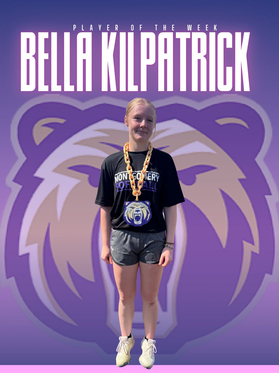 This week’s standout showed incredible focus and drive both on and off the field. Their determination pushes our team to be better every day, and their consistency sets the standard for what it means to be a Lady Bear. 💜💛

Keep up the great work, Bella! #BuildChampions