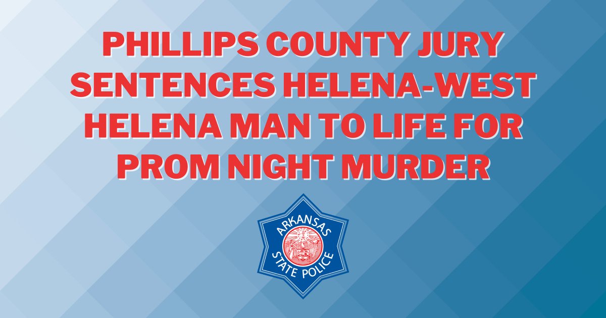 On October 3, a Phillips County jury found Donterious Stephens, 21, of Helena-West Helena, guilty of 1st-Degree Murder in the shooting death of Lorenzo Harrison III, 18, outside a party following Helena-West Helena’s Central High School prom in April 2024.
dps.arkansas.gov/news/phillips-…
