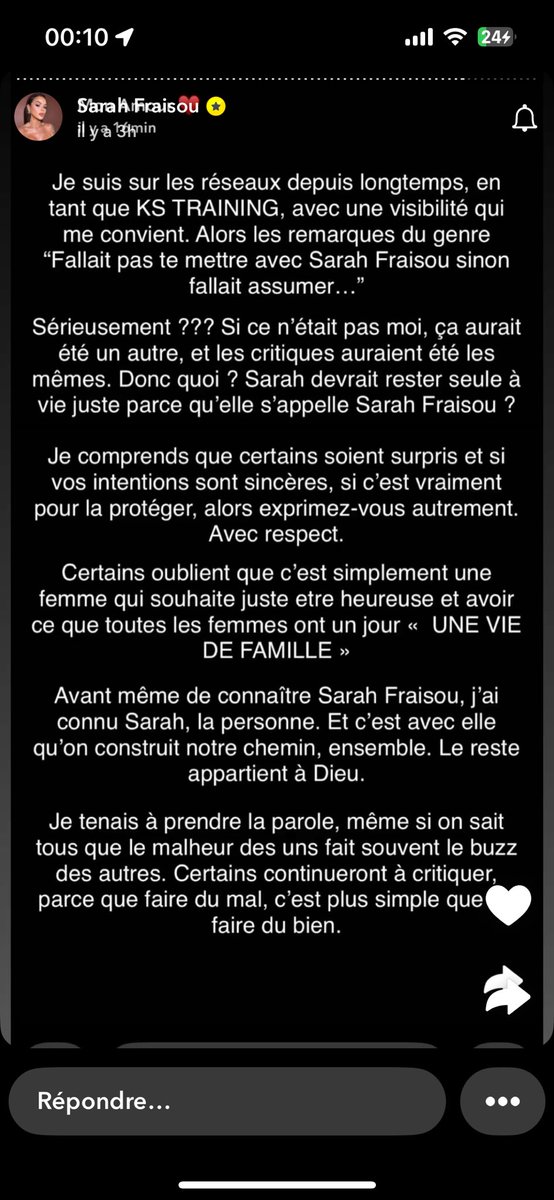 hylna_a's tweet photo. Sarah Fraisou elle capte pas ou quoi 😭 son mec lui a dit “relaye mes stories” et dans les 3 il place son entreprise 15 fois supplément logo non Sarah stp ouvre les yeux #poupettekenza #sarahfraisou https://t.co/hurJLY0N59