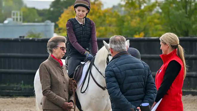 Princess Anne & Sir Tim Laurence ✨ (@thelaurences_) on Twitter photo The Princess Royal, as Vice-Patron of <a href="/BritishHorse/">British Horse Society</a> , during a tour of the Bovington Equestrian Centre, where she observed demonstrations from the Approved Centre’s participants and volunteers, today!
📸 Graham Hunt The Princess Royal, as Vice-Patron of <a href="/BritishHorse/">British Horse Society</a> , during a tour of the Bovington Equestrian Centre, where she observed demonstrations from the Approved Centre’s participants and volunteers, today!
📸 Graham Hunt