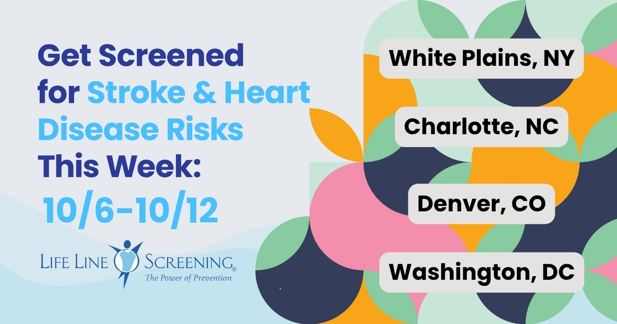 Life Line Screening will be serving communities in White Plains, Charlotte, Denver, Washington DC and many other locations this week. Find a location and take charge of understanding your stroke and heart disease risk today. 

hearthealth.lifelinescreening.com/?utm_source=x&…