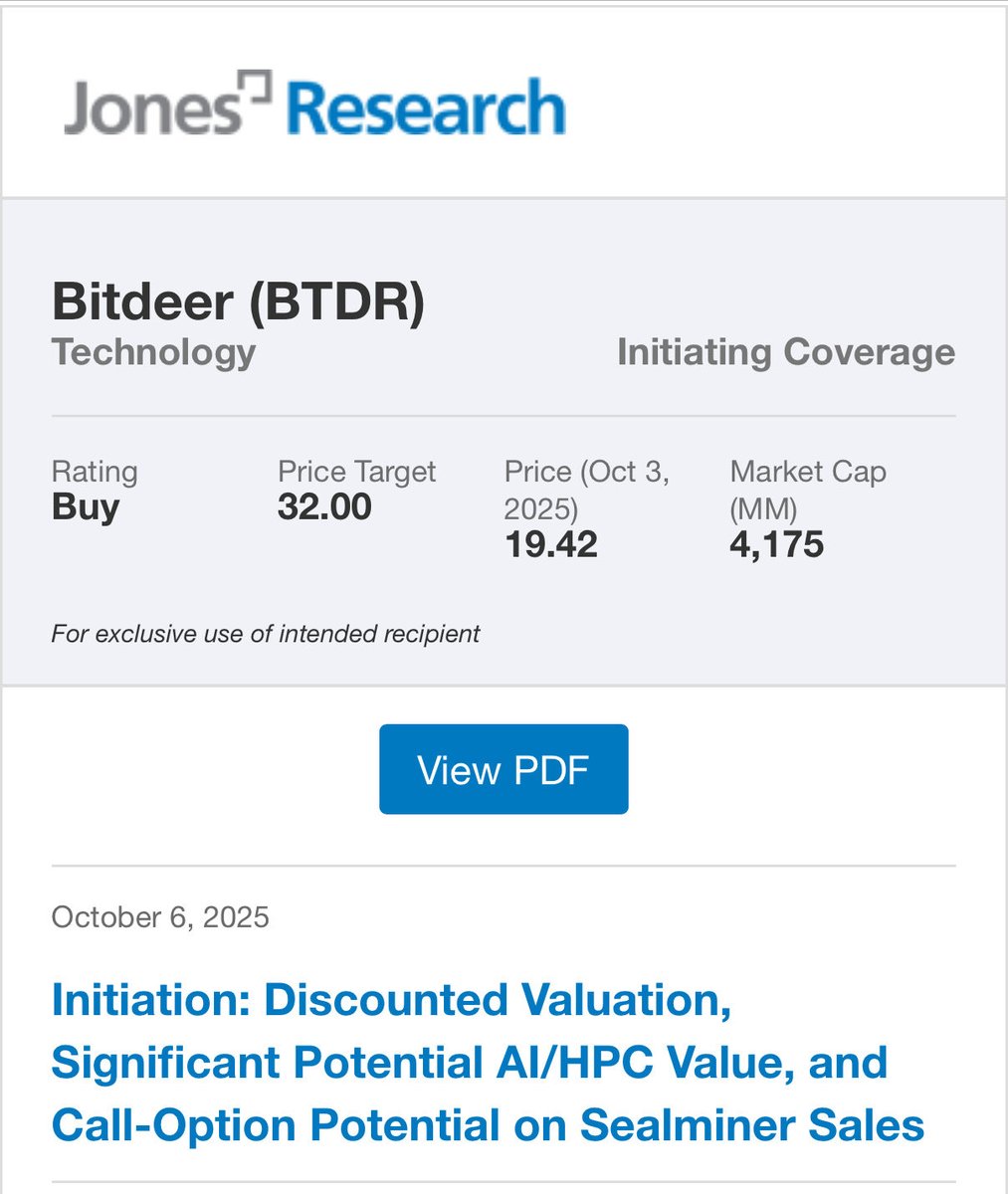 Big thanks to my man <a href="/StephenGlagola/">Stephen Glagola</a> for initiating coverage on <a href="/BitdeerOfficial/">Bitdeer</a> 

This is good stuff.