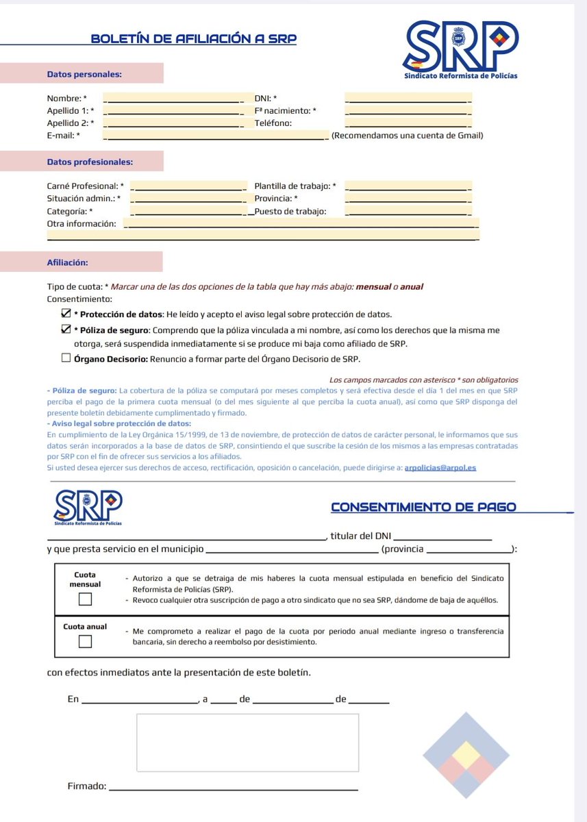 LA OTRA VISIÓN SINDICAL EN POLICÍA NACIONAL SE LLAMA #SRP
Ayer sus afiliados recibieron UN INFORME DE GESTIÓN (5 Páginas digitalizadas ) detallando trabajo e  información concreta de su Órgano Coordinador. 
LA IMPORTANCIA QUE DAMOS A NUESTROS AFILIADOS ES TOTAL ! Gracias 👮‍♀️👮‍♂️