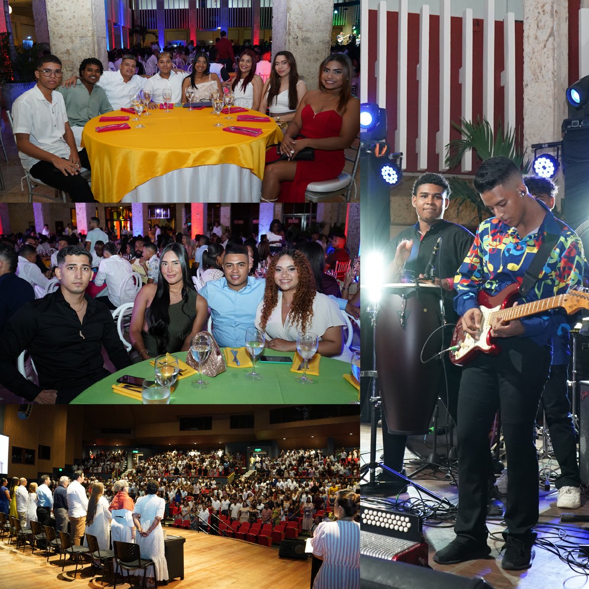 🎓✨ Cena de Graduandos 2025-2 ✨🎓
Orgullo y emoción en una noche inolvidable en el Centro de Convenciones de Cartagena.
🏅 Se reconoció a los mejores proyectos y semilleros de investigación.
🎶 Bienestar Universitario ambientó la velada con arte y música.

 #CreciendoContigo