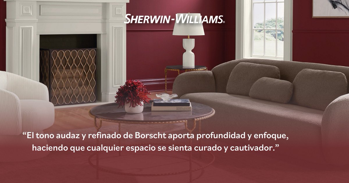SherwinCA's tweet image. Diseñar con propósito significa elegir colores que transmiten fuerza y equilibrio.
Borscht SW 7578 se convierte en la pieza clave para proyectos que buscan resaltar carácter sin perder eficiencia en la aplicación.

#Colormix2025 #SherwinWilliams #color #Octubre