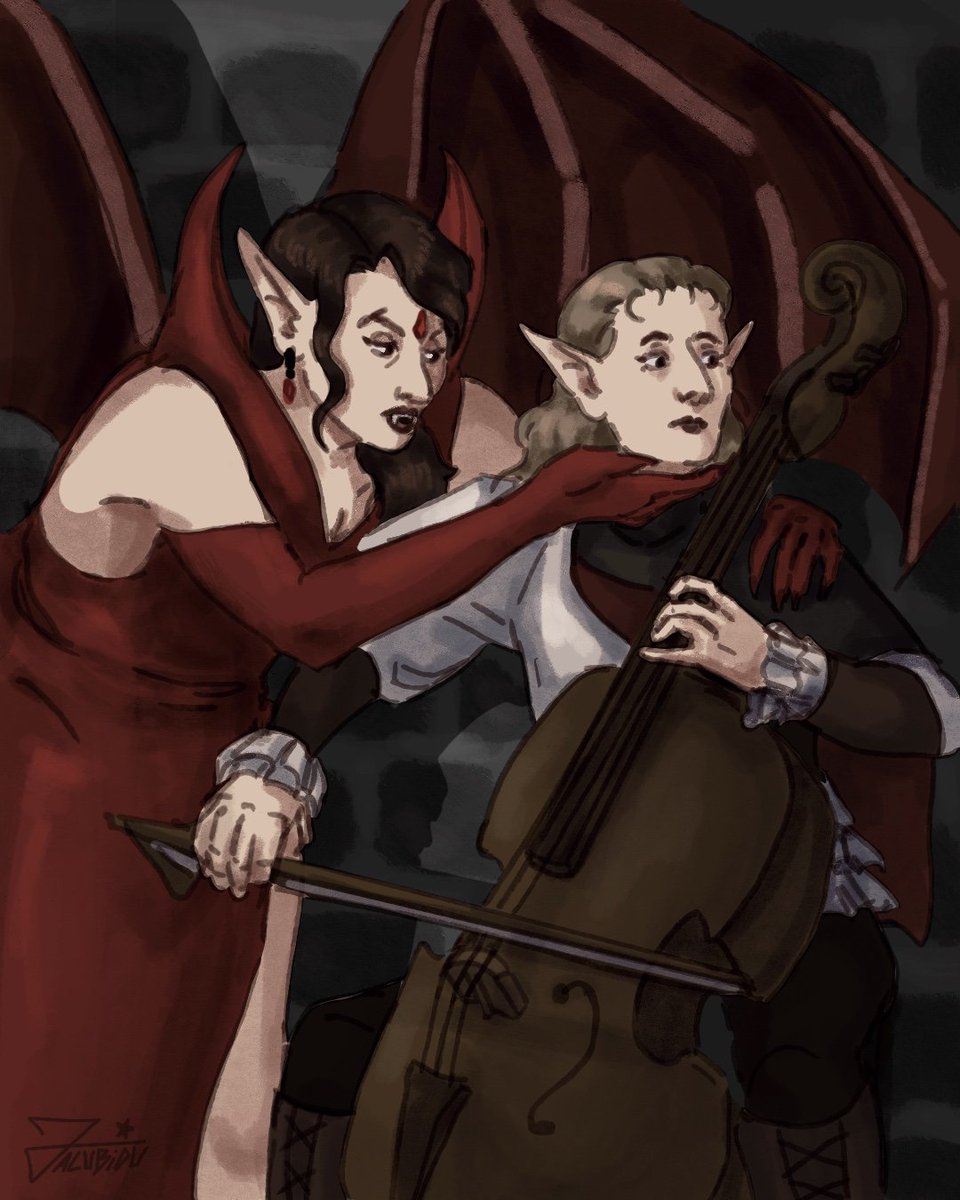 Day 6: Instrument
Eloise is always there to please, to help; to do as Astoria says. She's being used as a very well loved instrument.

Oc-tober 2025 by <a href="/karolushek/">Karol</a>

#Oc_tober2025 #inktober #OC #karolushek