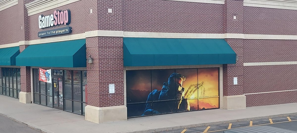 GameStop's response to one of their stores still having a 'Halo 3' mural from 2007:

"We'll take it down when something better comes out"