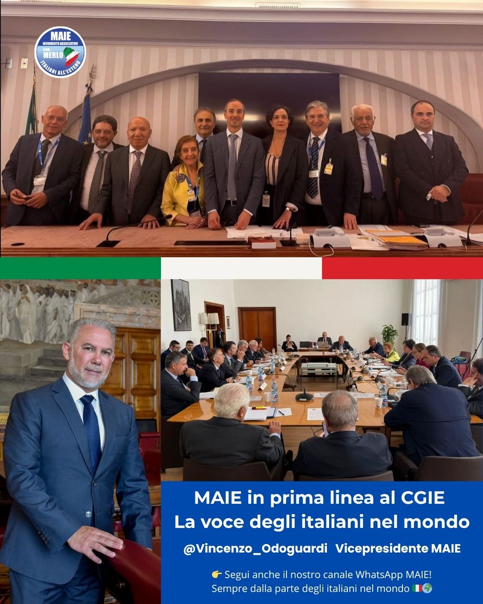 MaieCosta's tweet photo. 🇮🇹 In qualità di Vicepresidente MAIE, sottolineo il grande impegno della nostra componente al CGIE.
Incontri istituzionali, voce forte per gli italiani all’estero 🌍
Il nostro lavoro continua!
👉 @MAIE_Official @Vincenzo_Odoguardi
#ItalianiNelMondo #MAIE https://t.co/ag96RkmFtA