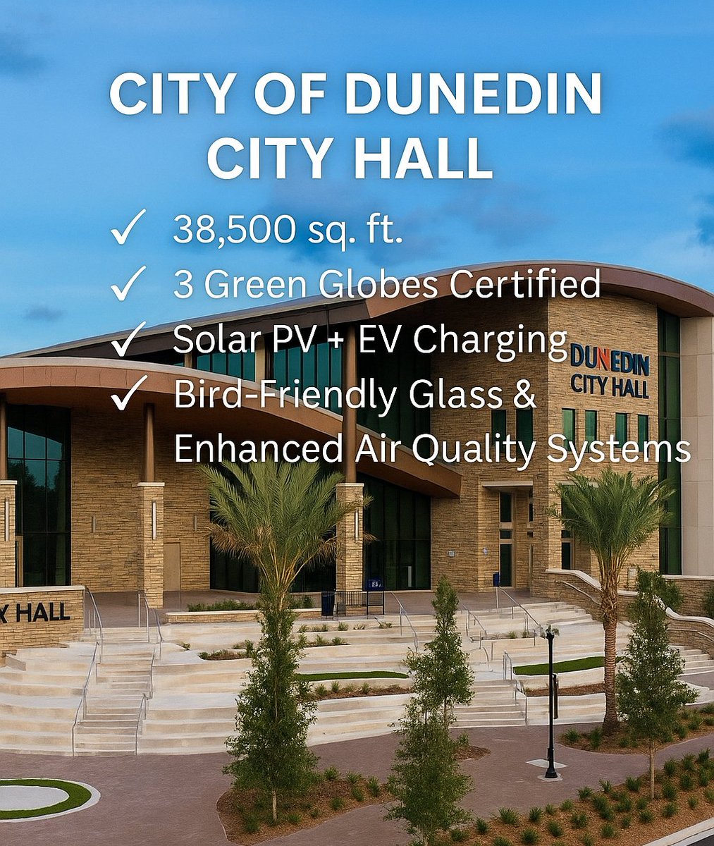 TwoTrails's tweet photo. Project Highlight

The Dunedin City Hall sets a new standard in High-Performance Building Design.
Solar-ready, 3 Green Globes Certified, and built for the future — with High-Performance Building Consulting  from Two Trails. 🌿

https://t.co/0R1QtjmPNM
#HighPerformance #GreenBuilding #Sustainability#GreenGlobes
