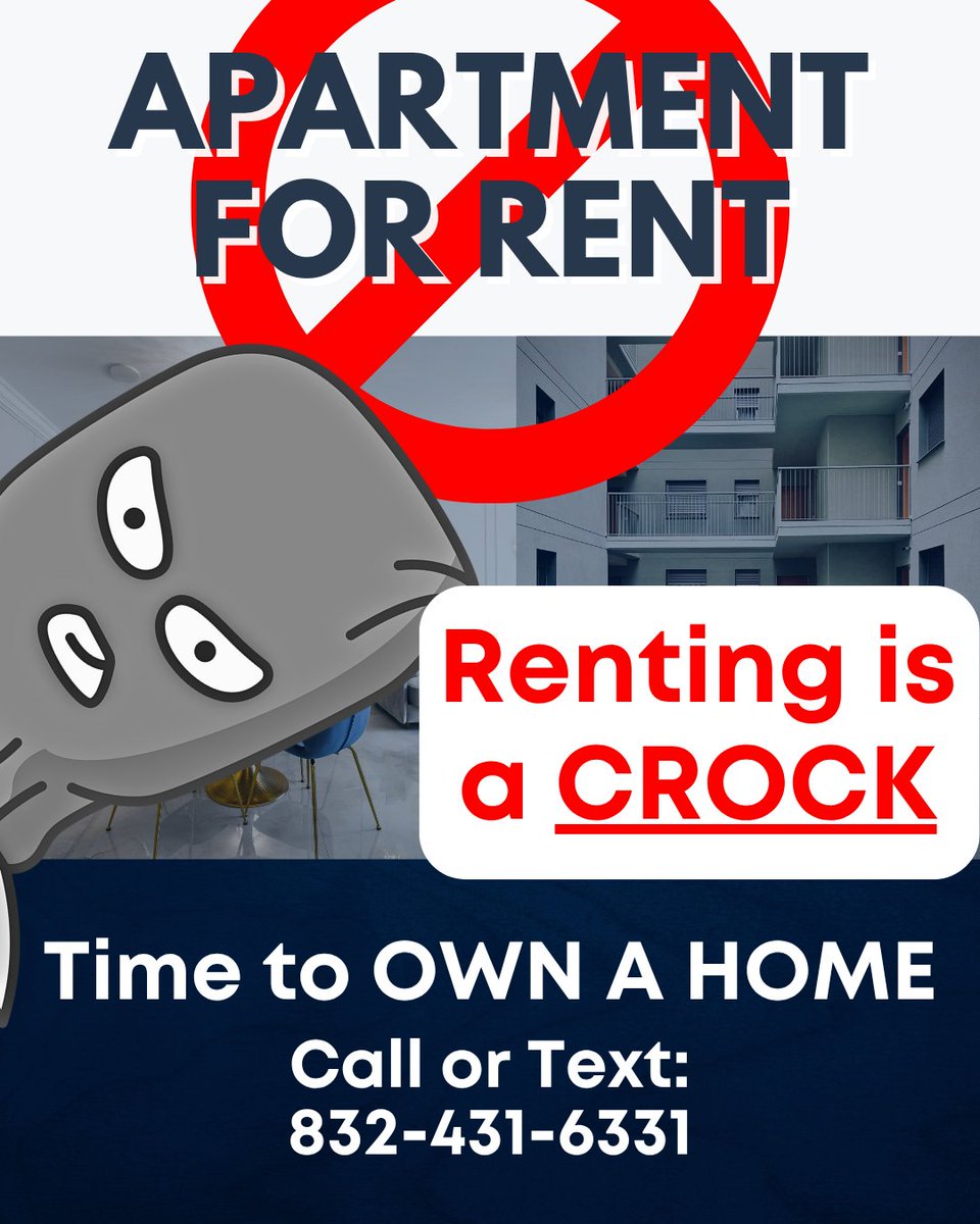 AngeloLending's tweet image. Renting Is a Joke… and the Punchline Is Your Wallet.

📞 Call or Text: 832-431-6331

#RentingIsARipoff #TimeToOwn #StopPayingRent #HomeownershipGoals #FunnyFinance #MortgageHumor #RealEstateComedy #LandlordLaughs #BuyAHome #HomeSweetHome