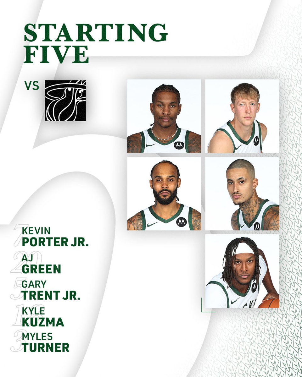 Bucks's tweet image. First five to start the preseason.