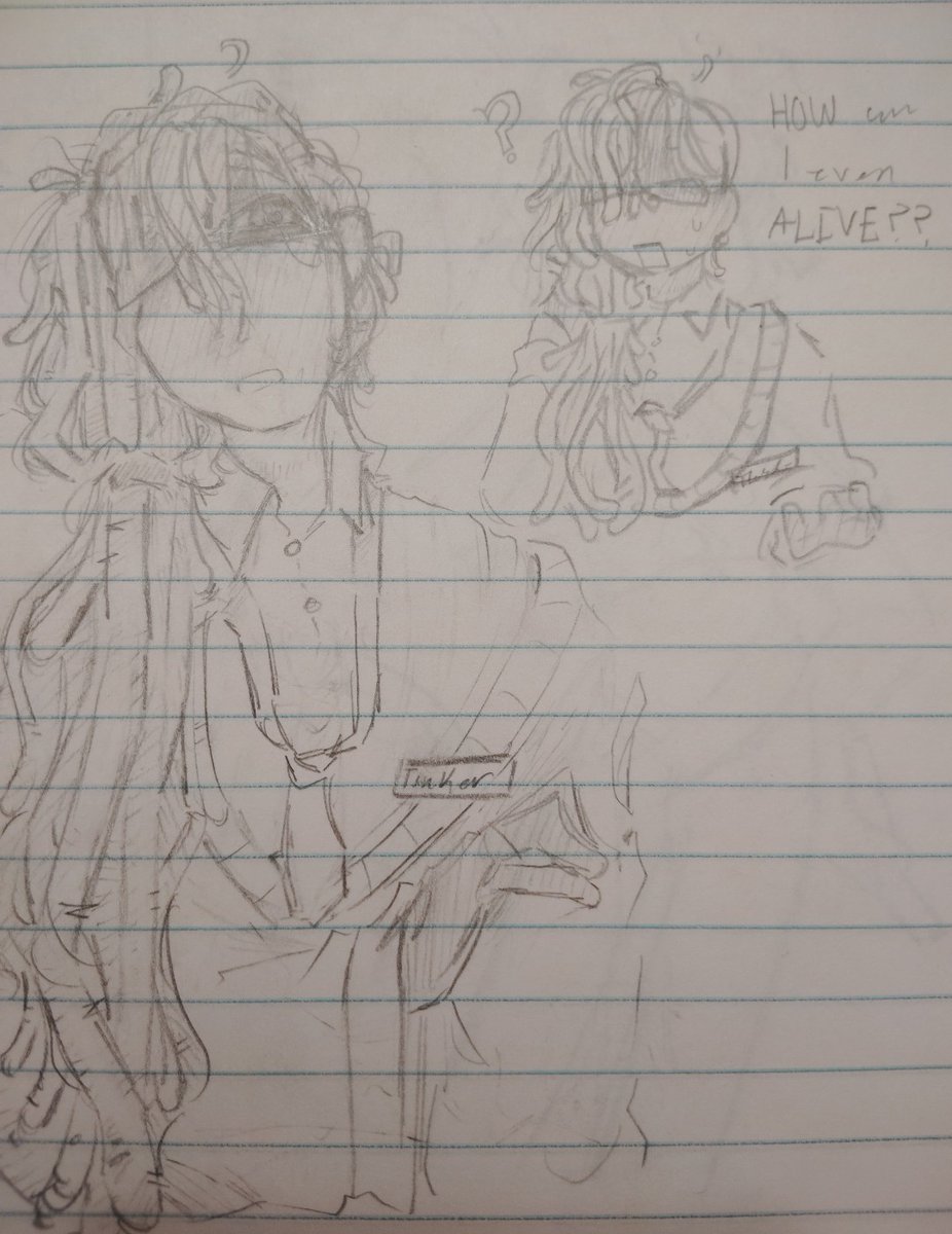 Shellnako's tweet image. 🪽♱;

Human tinks sketch ,,,

I fear tinker would be a lot more unstable if he was human compared to being a computer ,,

Environment , conditions , being inside all day , not being able to reboot if they were doing unwell , I fear they&apos;re better off being a robot ,,