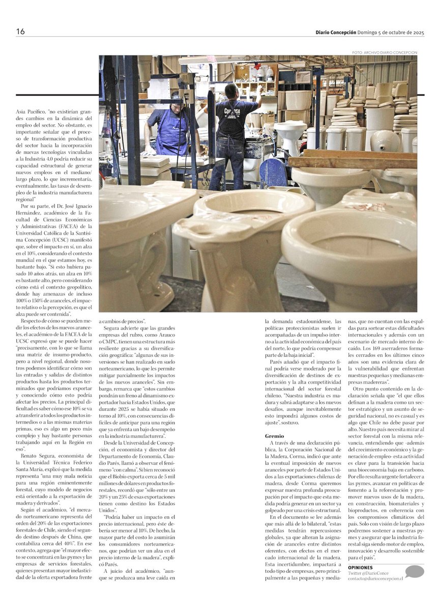 Opinión económica en Diario Concepción, edición domingo 5 de octubre 2025, pp. 15-16:

"Analizan impactos de aranceles a exportaciones forestales de la Región"   diarioconcepcion.cl/economia/2025/…

<a href="/faceubb/">FACEUBB</a> <a href="/economiaUBB/">Departamento de Economía y Finanzas FACE-UBB</a>
