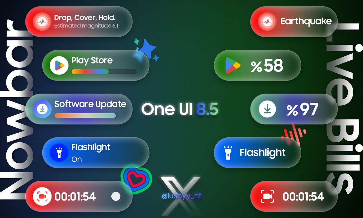 olq1_'s tweet image. 🔥 واجهة One UI 8.5 وصلت بتجربة بصرية مذهلة!
🎨 تصميم جديد أكثر حيوية مع أيقونات 3D
⚡ شريط تفاعلي Live Bills & NowBar يسهّل التحكم بالتطبيقات والإشعارات في الوقت الفعلي!
🔋 تحسينات في السرعة، التنبيهات، والتخصيص الكامل 🌈
واجهة سامسونج القادمة بتجربة مختلفة تمامًا! 🚀
#OneUI8.5…