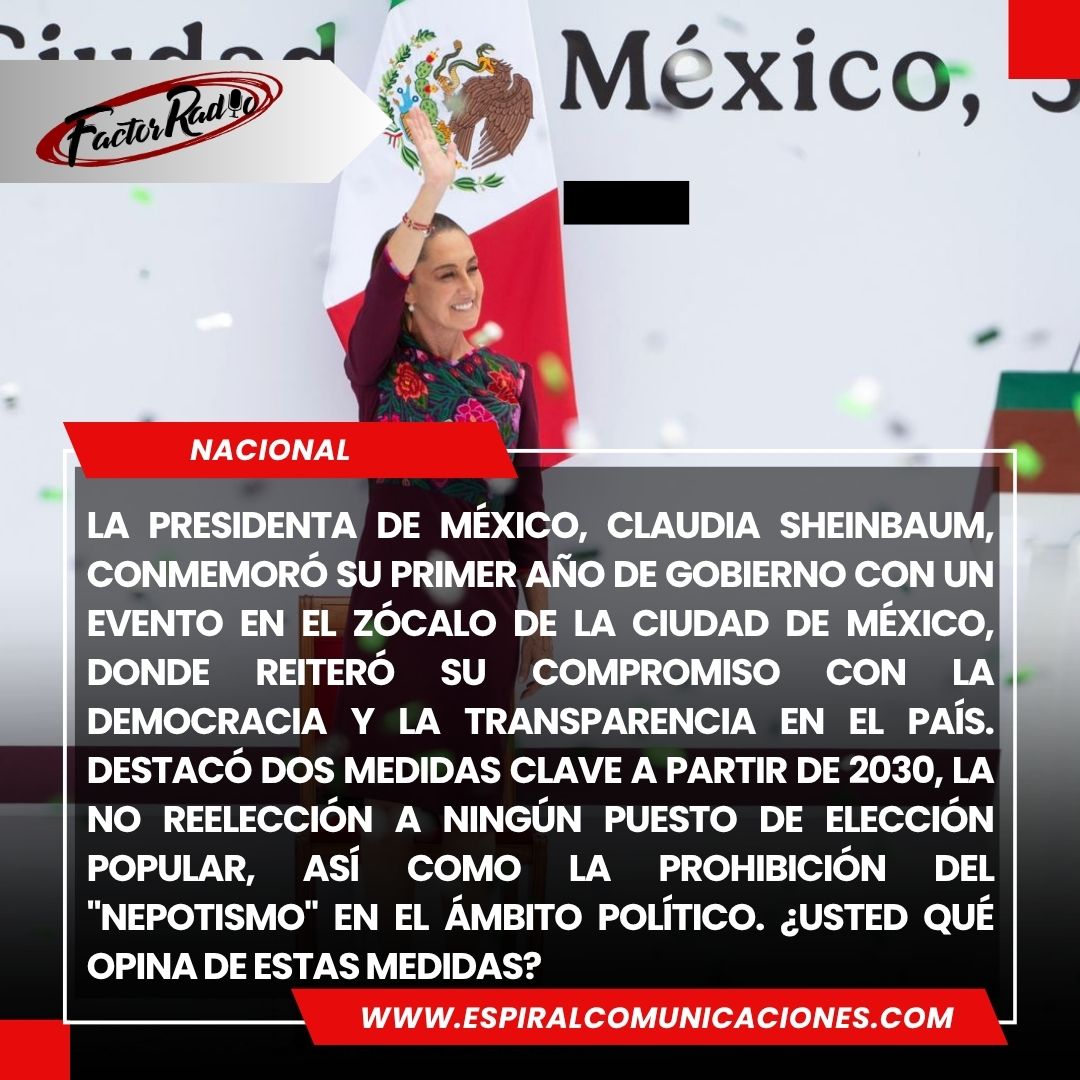 FactorRadioPue's tweet photo. 🔴@ClaudiaShein, presidenta de México, declara que en 2030 no habrá reelección ni nepotismo
🔴@armentapuebla_ , gobernador de Puebla, entrega apoyos para el desarrollo rural
🔴@artemisa_laura García Chávez, pdta del @CongresoPue, presenta informe de labores en juntas auxiliares https://t.co/WbHlicT6jM