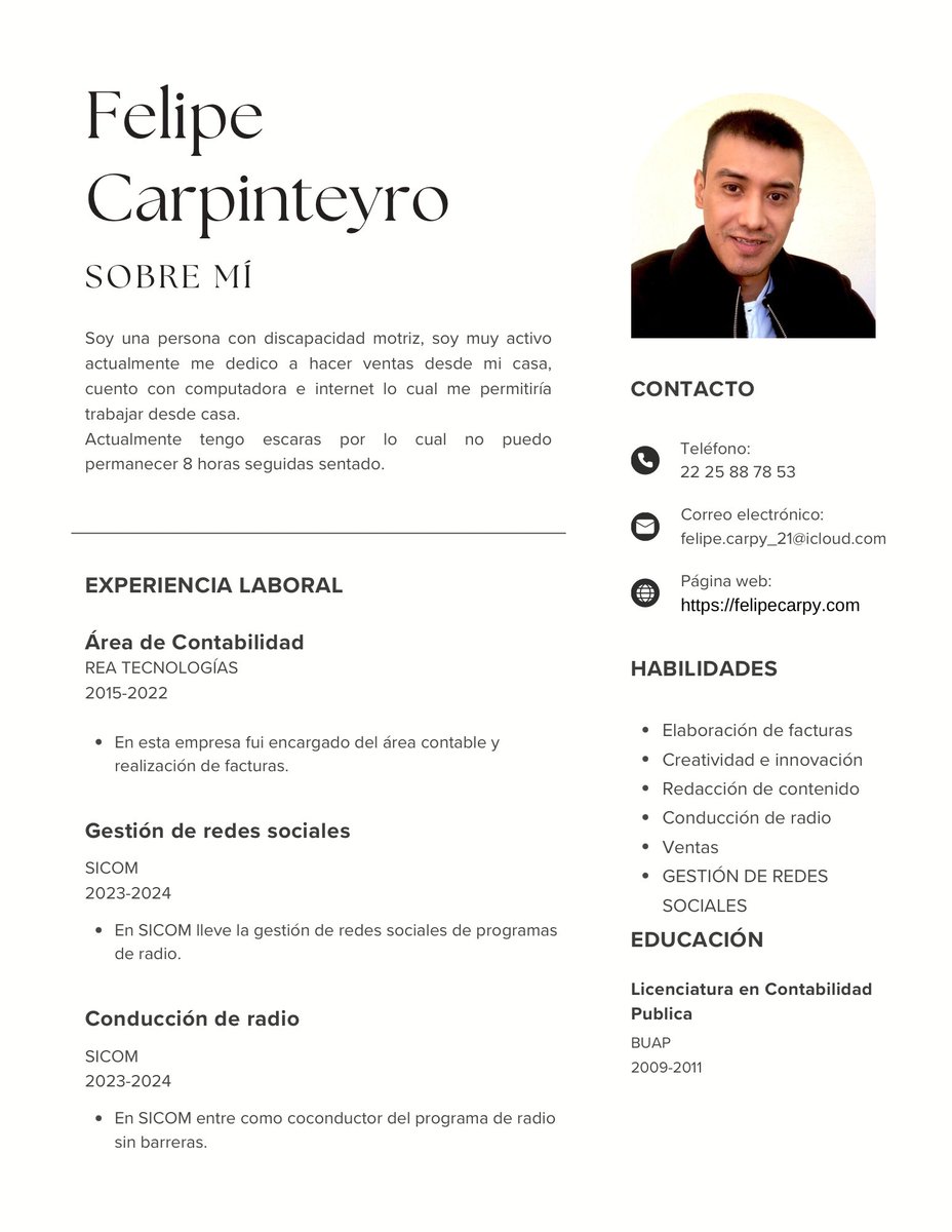 Gente estoy buscado trabajo de preferencia desde casa ya que aún tengo sacarás y debo liberar la presión de estar sentado cada 3 horas. Mis gastos médicos y de rehabilitación son muy grandes igual si gustan apoyarme comprándome algo de lo que vendo sería genial 🙏🏼♥️.