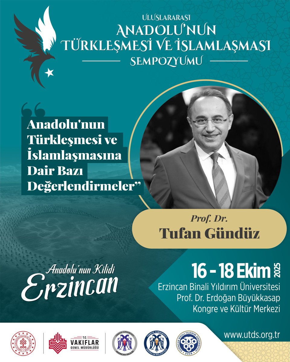 Anadolu’nun Türkleşmesi ve İslamlaşmasına dair önemli değerlendirmeler bu oturumda.

“Anadolu’nun Türkleşmesi ve İslamlaşmasına Dair Bazı Değerlendirmeler” konulu sunumuyla
Prof. Dr. Tufan Gündüz,
Uluslararası Anadolu’nun Türkleşmesi ve İslamlaşması: Anadolu’nun Kilidi Erzincan
