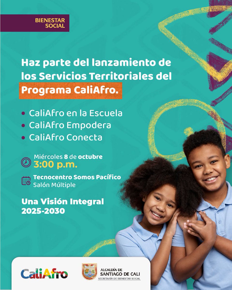 BienestarSociaI's tweet image. Haz parte del lanzamiento de los servicios territoriales del Programa CaliAfro. 📢

➡️ Te invitamos al lanzamiento de los Servicios Territoriales, un espacio identitario que promueve la juntanza, la hermandad y el fortalecimiento del tejido comunitario afrodescendiente. 🫂✊🏾